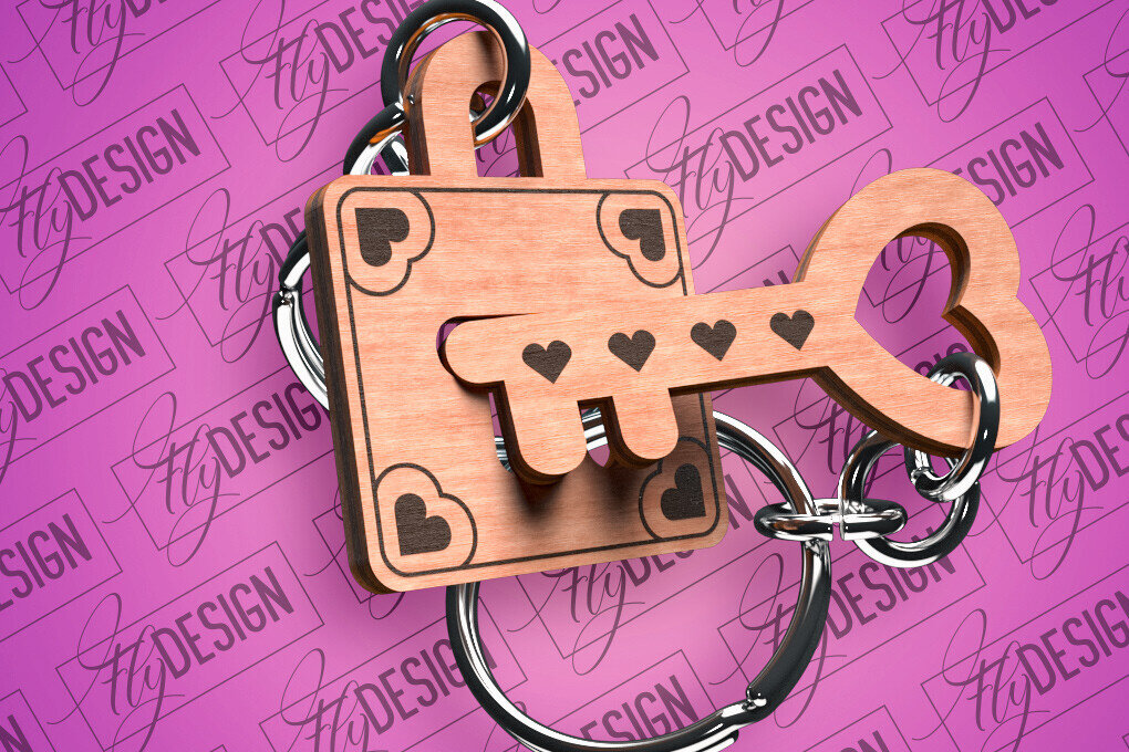 Intra απο ξύλο plywood  Χρώμα wenge 3mm-4mm πάχος - Μπρελόκ Καρδιά Ζευγαριού | Δίασταση 4x4 cm INTRAFABR-41586536