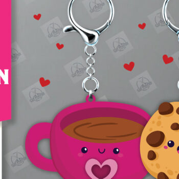 Intra απο ξύλο plywood  Χρώμα wenge 3mm-4mm πάχος - Μπρελόκ Ζευγάρι Δίασταση 4x4 cm INTRAFABR-119041442 - Image 1