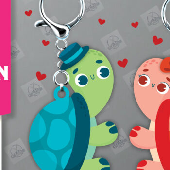 Intra απο ξύλο plywood Χρώμα wenge 3mm-4mm πάχος - Μπρελόκ Ζευγάρι Δίασταση 4x4 cm INTRAFABR-75198464 - Image 1