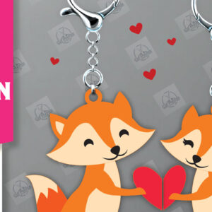 Intra απο ξύλο plywood  Χρώμα wenge 3mm-4mm πάχος - Μπρελόκ Ζευγάρι Δίασταση 4x4 cm INTRAFABR-75200118