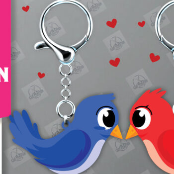 Intra απο ξύλο plywood  Χρώμα wenge 3mm-4mm πάχος - Μπρελόκ Ζευγάρι Δίασταση 4x4 cm INTRAFABR-8345487 - Image 1