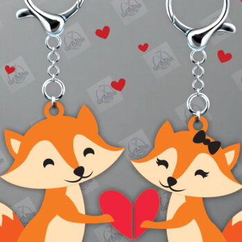 Intra απο ξύλο plywood Χρώμα wenge 3mm-4mm πάχος - Δέσμη κοπής με μπρελόκ για ζευγάρια Δίασταση 4x4 cm INTRAFABR-117239709 - Image 3