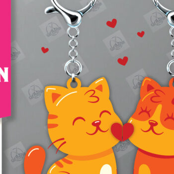 Intra απο ξύλο plywood  Χρώμα wenge 3mm-4mm πάχος - Μπρελόκ Ζευγάρι Δίασταση 4x4 cm INTRAFABR-62024343 - Image 1