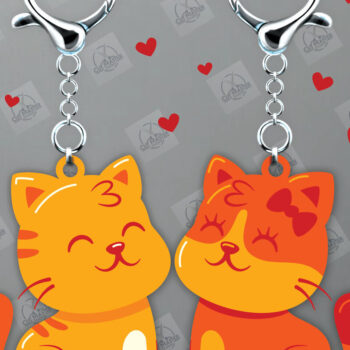 Intra απο ξύλο plywood  Χρώμα wenge 3mm-4mm πάχος - Μπρελόκ Ζευγάρι Δίασταση 4x4 cm INTRAFABR-62024343 - Image 2