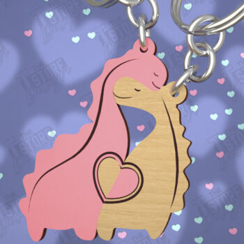 Intra απο ξύλο plywood Χρώμα wenge 3mm-4mm πάχος - Μπρελόκ Ζευγαριού | Δώρο του Αγίου Βαλεντίνου Δίασταση 4x4 cm INTRAFABR-63882374 - Image 1