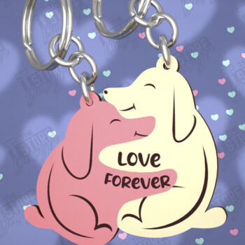 Intra απο ξύλο plywood  Χρώμα wenge 3mm-4mm πάχος - Μπρελόκ Ζευγαριού | Δώρο του Αγίου Βαλεντίνου Δίασταση 4x4 cm INTRAFABR-63882368 - Image 1