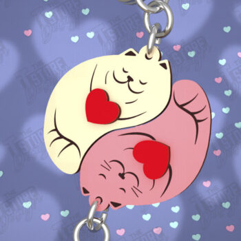 Intra απο ξύλο plywood Χρώμα wenge 3mm-4mm πάχος - Μπρελόκ Ζευγαριού | Δώρο του Αγίου Βαλεντίνου Δίασταση 4x4 cm INTRAFABR-63611216 - Image 1