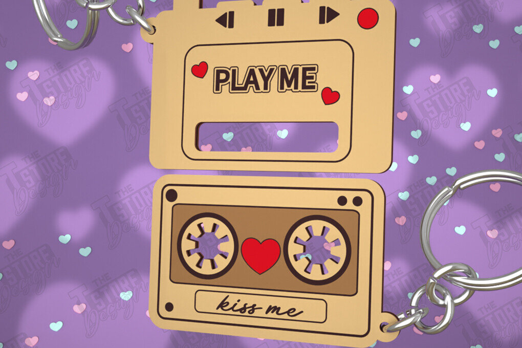 Intra απο ξύλο plywood  Χρώμα wenge 3mm-4mm πάχος - Μπρελόκ Ζευγαριού | Δώρο του Αγίου Βαλεντίνου Δίασταση 4x4 cm INTRAFABR-112637809