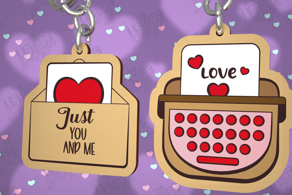 Intra απο ξύλο plywood  Χρώμα wenge 3mm-4mm πάχος - Μπρελόκ Ζευγαριού | Δώρο του Αγίου Βαλεντίνου Δίασταση 4x4 cm INTRAFABR-112460165