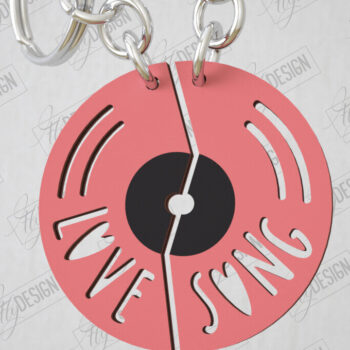 Intra απο ξύλο plywood  Χρώμα wenge 3mm-4mm πάχος - Μπρελόκ Ζευγαριού | Δώρο του Αγίου Βαλεντίνου Δίασταση 4x4 cm INTRAFABR-109384804 - Image 1