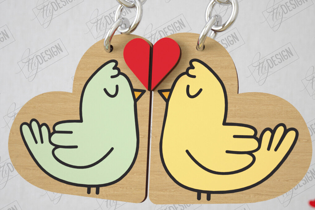 Intra απο ξύλο plywood  Χρώμα wenge 3mm-4mm πάχος - Μπρελόκ Ζευγαριού | Δώρο του Αγίου Βαλεντίνου Δίασταση 4x4 cm INTRAFABR-103407546