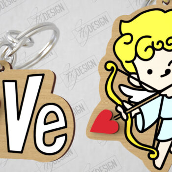 Intra απο ξύλο plywood Χρώμα wenge 3mm-4mm πάχος - Μπρελόκ Ζευγαριού | Δώρο του Αγίου Βαλεντίνου Δίασταση 4x4 cm INTRAFABR-121718960 - Image 1