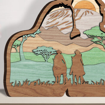 Intra απο ξύλο plywood  Χρώμα wenge 3mm-4mm πάχος - Ξύλινο κομμένο με δύο στρώσεις Δίασταση 20x20 cm INTRAFABR-110273783 - Image 1