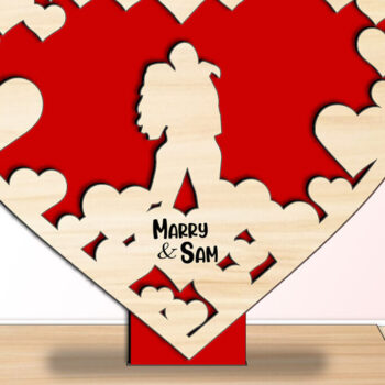 Intra απο ξύλο plywood Χρώμα wenge 3mm-4mm πάχος - Ζευγάρι αγάπης για την ημέρα του Αγίου Βαλεντίνου Δίασταση 20x20 cm INTRAFABR-110273747 - Image 1