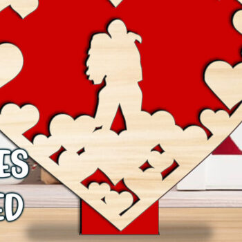 Intra απο ξύλο plywood Χρώμα wenge 3mm-4mm πάχος - Ζευγάρι αγάπης για την ημέρα του Αγίου Βαλεντίνου Δίασταση 20x20 cm INTRAFABR-110273747 - Image 3