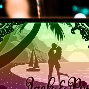 Intra απο ξύλο plywood  Χρώμα wenge 3mm-4mm πάχος - Ζευγάρι στην παραλία Προσαρμοσμένο όνομα Χαρτί κοπής Δίασταση 20x20 cm INTRAFABR-56194285 - Image 1