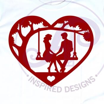 Intra απο ξύλο plywood Χρώμα wenge 3mm-4mm πάχος - Ζευγάρι στο λέιζερ σημαδιών τοίχου Swing Heart Δίασταση 20x20 cm INTRAFABR-56194539 - Image 3