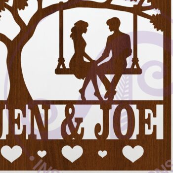 Intra απο ξύλο plywood  Χρώμα wenge 3mm-4mm πάχος - Ζευγάρι στο Swing Name Laser Δίασταση 30x20 cm INTRAFABR-60164001 - Image 1