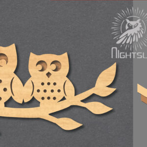 Intra απο ξύλο plywood  Χρώμα wenge 3mm-4mm πάχος - Διακόσμηση κοπής με λέιζερ για ζευγάρια κουκουβάγια Δίασταση 20x20 cm INTRAFABR-60164058