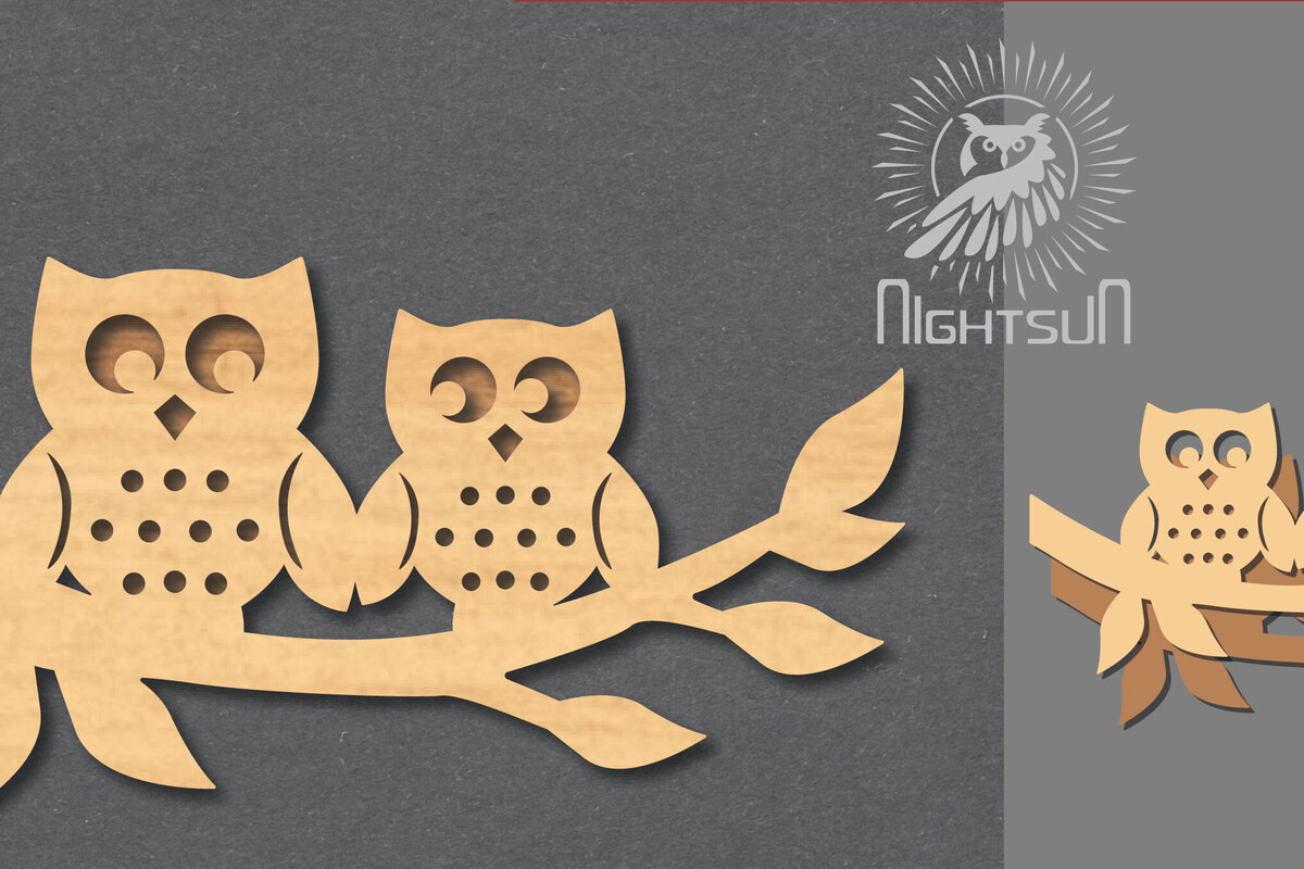 Intra απο ξύλο plywood  Χρώμα wenge 3mm-4mm πάχος - Διακόσμηση κοπής με λέιζερ για ζευγάρια κουκουβάγια Δίασταση 20x20 cm INTRAFABR-60164058