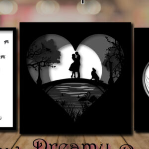 Intra απο ξύλο plywood  Χρώμα wenge 3mm-4mm πάχος - Δέσμη Couple Shadow Box των 3 Δίασταση 25x25 cm INTRAFABR-60281754