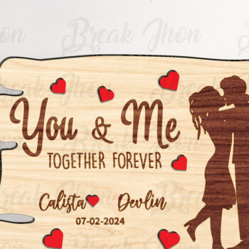 Intra απο ξύλο plywood Χρώμα wenge 3mm-4mm πάχος - Ζεύγος Αγίου Βαλεντίνου Δίασταση 20x20 cm INTRAFABR-56565458 - Image 1