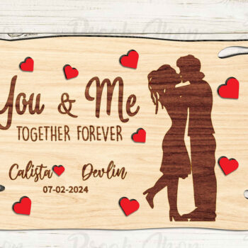 Intra απο ξύλο plywood Χρώμα wenge 3mm-4mm πάχος - Ζεύγος Αγίου Βαλεντίνου Δίασταση 20x20 cm INTRAFABR-56565458 - Image 2