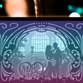 Intra απο ξύλο plywood Χρώμα wenge 3mm-4mm πάχος - Κουτί φωτός κοπής από χαρτί γάμου για ζευγάρια Δίασταση 20x20 cm INTRAFABR-56531054 - Image 1