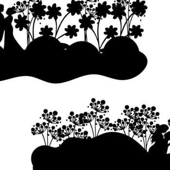 Intra απο ξύλο plywood Χρώμα wenge 3mm-4mm πάχος - Ζευγάρι Wildflower Valentine Δίασταση 20x20 cm INTRAFABR-56531243 - Image 1