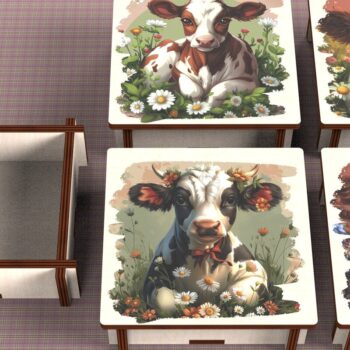 Intra απο ξύλο plywood  Χρώμα wenge 3mm-4mm πάχος - Cow Box + 4 PNG για Εξάχνωση Δίασταση 9x9 cm INTRAFABR-55388219 - Image 1