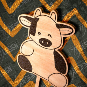 Intra απο ξύλο plywood  Χρώμα wenge 3mm-4mm πάχος - Cow Cake Topper Σχέδιο Δίασταση 30x20 cm INTRAFABR-56039651