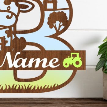 Intra απο ξύλο plywood  Χρώμα wenge 3mm-4mm πάχος - Μονόγραμμα κεφαλαίου αγελάδας Γράμμα B Αποκοπή Δίασταση 30x20 cm INTRAFABR-56039678 - Image 1