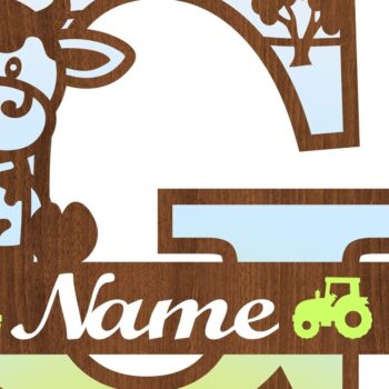 Intra απο ξύλο plywood Χρώμα wenge 3mm-4mm πάχος - Μονόγραμμα κεφαλαίου αγελάδας Γράμμα G Αποκοπή Δίασταση 30x20 cm INTRAFABR-57525134 - Image 3