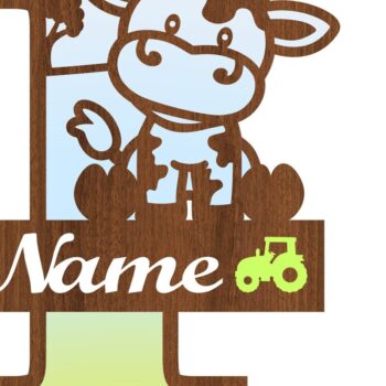 Intra απο ξύλο plywood Χρώμα wenge 3mm-4mm πάχος - Μονόγραμμα κεφαλαίου αγελάδας Γράμμα I Αποκοπή Δίασταση 30x20 cm INTRAFABR-113961750 - Image 3