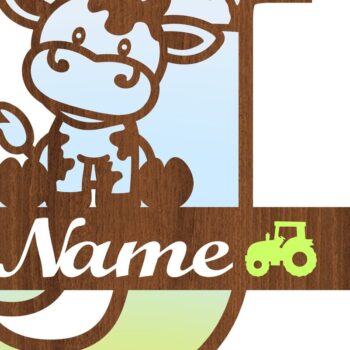 Intra απο ξύλο plywood Χρώμα wenge 3mm-4mm πάχος - Μονόγραμμα κεφαλαίου αγελάδας Γράμμα J Cut Δίασταση 30x20 cm INTRAFABR-114048586 - Image 3