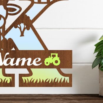 Intra απο ξύλο plywood Χρώμα wenge 3mm-4mm πάχος - Μονόγραμμα κεφαλαίου αγελάδας Γράμμα K Αποκοπή Δίασταση 30x20 cm INTRAFABR-53319573 - Image 1