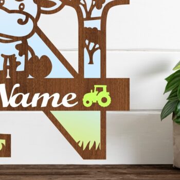 Intra απο ξύλο plywood Χρώμα wenge 3mm-4mm πάχος - Μονόγραμμα κεφαλαίου αγελάδας Γράμμα N Αποκοπή Δίασταση 30x20 cm INTRAFABR-88216995 - Image 1