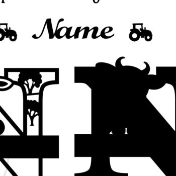 Intra απο ξύλο plywood Χρώμα wenge 3mm-4mm πάχος - Μονόγραμμα κεφαλαίου αγελάδας Γράμμα N Αποκοπή Δίασταση 30x20 cm INTRAFABR-88216995 - Image 2