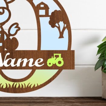 Intra απο ξύλο plywood Χρώμα wenge 3mm-4mm πάχος - Μονόγραμμα κεφαλαίου αγελάδας Γράμμα O Cut Δίασταση 30x20 cm INTRAFABR-103587504 - Image 1