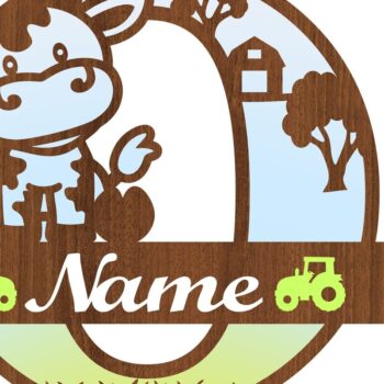 Intra απο ξύλο plywood Χρώμα wenge 3mm-4mm πάχος - Μονόγραμμα κεφαλαίου αγελάδας Γράμμα O Cut Δίασταση 30x20 cm INTRAFABR-103587504 - Image 3