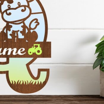 Intra απο ξύλο plywood  Χρώμα wenge 3mm-4mm πάχος - Μονόγραμμα κεφαλαίων αγελάδας Γράμμα Q Cut Δίασταση 30x20 cm INTRAFABR-109938247 - Image 1