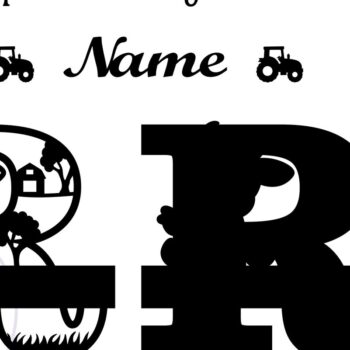 Intra απο ξύλο plywood Χρώμα wenge 3mm-4mm πάχος - Μονόγραμμα κεφαλαίου αγελάδας Γράμμα R Αποκοπή Δίασταση 30x20 cm INTRAFABR-57778540 - Image 2