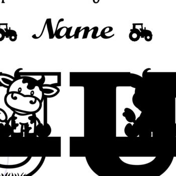 Intra απο ξύλο plywood Χρώμα wenge 3mm-4mm πάχος - Μονόγραμμα με κεφαλαίο αγελάδα Letter U Cut Δίασταση 30x20 cm INTRAFABR-110103195 - Image 2