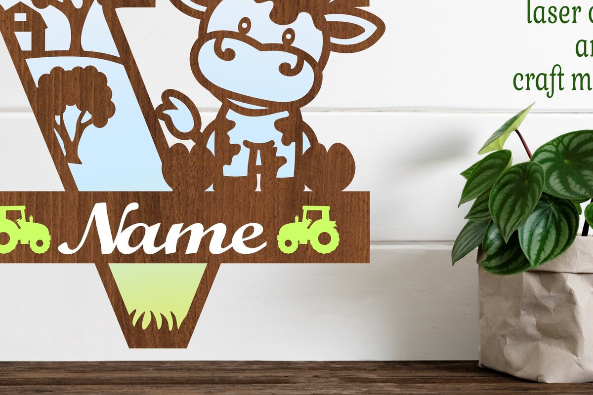 Intra απο ξύλο plywood  Χρώμα wenge 3mm-4mm πάχος - Μονόγραμμα κεφαλαίου αγελάδας Γράμμα V Cut Δίασταση 30x20 cm INTRAFABR-88376861