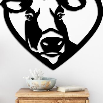 Intra απο ξύλο plywood  Χρώμα wenge 3mm-4mm πάχος - με λέιζερ Cow Love Δίασταση 20x20 cm INTRAFABR-107994729 - Image 1