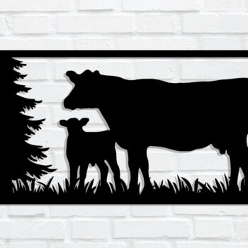 Intra απο ξύλο plywood  Χρώμα wenge 3mm-4mm πάχος - με λέιζερ με ό τοίχο αγελάδας, DXF Δίασταση 40x50 cm INTRAFABR-109568919 - Image 1