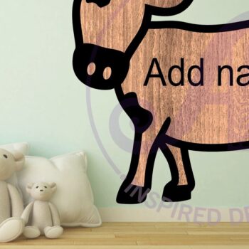 Intra απο ξύλο plywood Χρώμα wenge 3mm-4mm πάχος - Αγελάδα περίγραμμα δύο επιπέδων όνομα Δίασταση 30x20 cm INTRAFABR-107993501 - Image 3