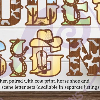 Intra απο ξύλο plywood Χρώμα wenge 3mm-4mm πάχος - Cow Print Letters Alphabet Σετ X 26 Δίασταση 30x20 cm INTRAFABR-102856610 - Image 2