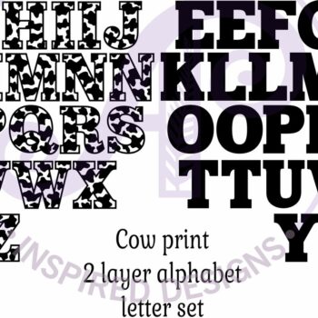 Intra απο ξύλο plywood  Χρώμα wenge 3mm-4mm πάχος - Cow Print Letters Alphabet Σετ X 37 Δίασταση 30x20 cm INTRAFABR-76906372 - Image 5