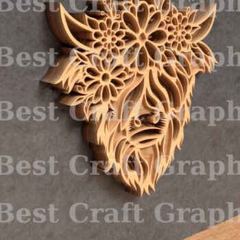 Intra απο ξύλο plywood  Χρώμα wenge 3mm-4mm πάχος - Αρχεία αποκοπής με στρώματα κρανίου αγελάδας Δίασταση 20x20 cm INTRAFABR-76824863 - Image 5